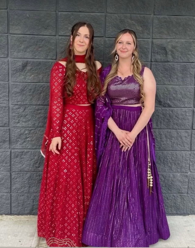 Ethnic Edge client in a custom outfit