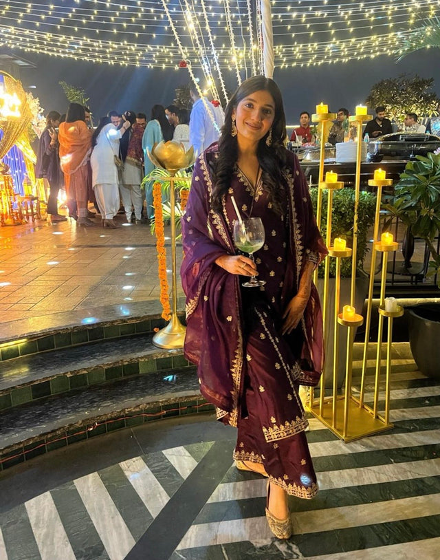 Ethnic Edge client in a custom outfit