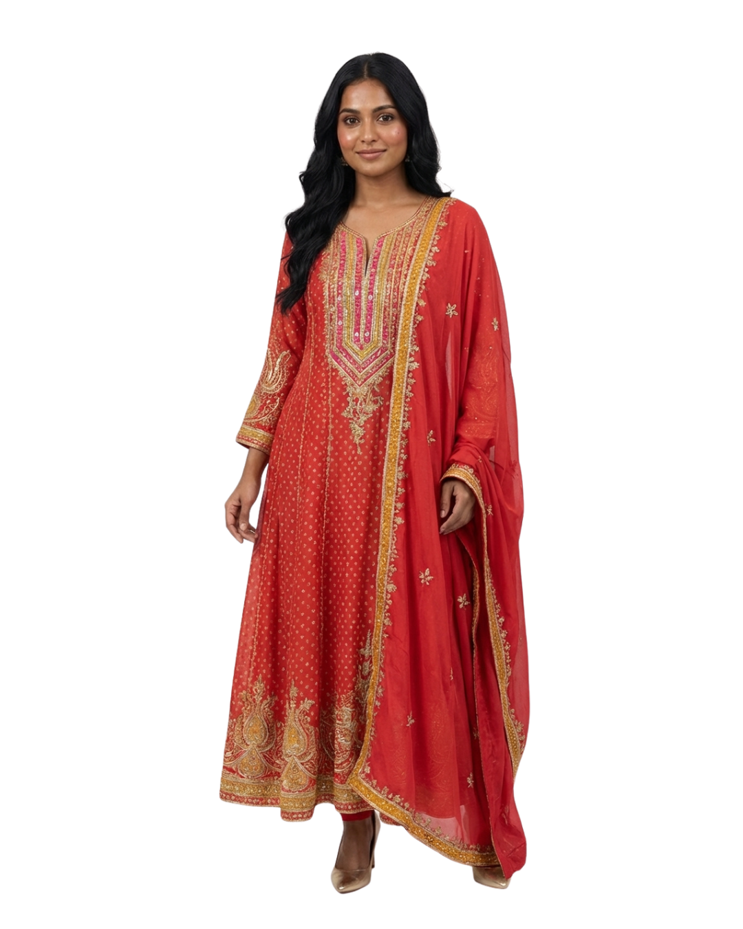 Anarkali with gotta work Suit